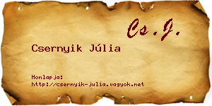 Csernyik Júlia névjegykártya